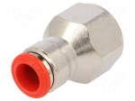 Push-in fitting | straight | -0.99&divide;20bar | nickel plated brass
