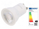 LED lamp | white warm | GU10 | 230VAC | 240lm | P: 3.5W | 36&deg; | 2700K