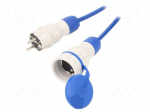 Extension lead | 3x1.5mm2 | 15m | PUR | blue | Sockets no: 1 | 16A