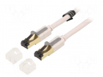 Patch cord | S/FTP | Cat: 7 | RJ45 plug,both sides | Cu | 1m | PVC | grey