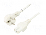Cable | 3x0.75mm2 | CEE 7/7 (E/F) plug angled,IEC C15 female | PVC