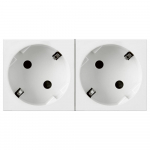 Multi-support multiple socket Mosaic - 2 x 2P+E automatic terminals - standard