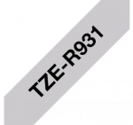 BROTHER TZER931 12MM BLACK ON SILVER RIBBON TAPE