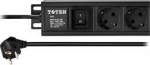 Power strip 19 Toten, 6 xCEE 7/4 jacks, 1xCEE 7/7 3m, black / 19-6PDU
