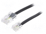 Cable: telephone | RJ11 plug,RJ45 plug | 15m | black