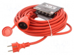 Extension lead | 3x2.5mm2 | 20m | rubber | red | Sockets no: 1 | 16A