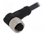 Cable: for sensors/automation | M12 | PIN: 8 | angled | 2m | plug | 30VDC