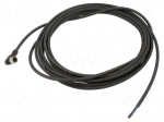 Cable: for sensors/automation | M8 | PIN: 3 | angled | 5m | plug | 75VDC
