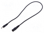 Cable | 1x1mm2 | DC 3,5/1,3 plug,DC 5,5/2,1 socket | straight | 0.5m