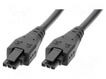 Cable | female | PIN: 2 | Len: 0.5m | 8.5A | Insulation: PVC | Colour: black