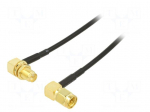 Cable | 0.5m | RP-SMA female,SMA male | black | angled | 50&Omega;