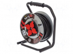 Extension lead | 3x2.5mm2 | 40m | rubber | black | Sockets no: 4 | reel