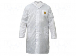 ESD,male | white | M | 1&divide;100M&Omega; | cotton,polyester,carbon fiber | coat