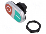 Switch: double | 22mm | Stabl.pos: 1 | green/red | IP66,IP67,IP69K