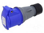 Connector: AC supply 3-phase | plug | female | 16A | 250VAC | IP&S | IP44