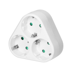 Uued tooted // Rozgałęźnik tr&oacute;jkątny 3x2P+Z (Schuko), biały