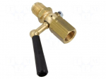 Ball valve | max.16bar | brass | Input thread: G 1/2" external
