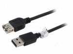 Cable | High Speed,USB 2.0 | USB A socket,USB A plug | 5m | black | Cu