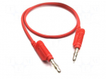 Test lead | 60VDC | 32A | banana plug 4mm,both sides | Len: 0.5m | red