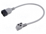 Cable | 3x1.5mm2 | IEC C19 female angled,IEC C20 male | PVC | 0.5m