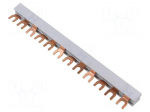 Busbar | 12mm2 | Poles: 3 | Urated: 400V | 80A | fork | Pitch: 17.8mm | PVC