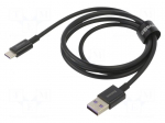 Cable | USB A plug,USB C plug | 1m | black | 66W