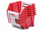 Container: cuvette | red | short | 214x198x133mm | 6pcs | KBISS22