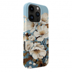 Back panel cover Evelatus Apple iPhone 16 Pro Slim Shell with Magsafe customized print design Flower Blue