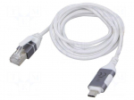 Cable | slim,USB 3.1 | RJ45 plug,USB C plug | nickel plated | 5m