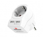 Converter Skross  In-line socket + USB White