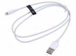 Cable | USB 2.0 | Apple Lightning plug,USB A plug | nickel plated