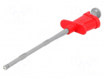 Clip-on probe | pincers type | 6A | red | Grip capac: max.4.5mm | 1000V