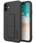 Back panel cover Wozinsky - iPhone 12 silicone case with stand Kickstand Case Black