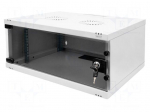 Enclosure: rack cabinet | Standard: 19" | SOHO | 4U | grey | Z: 241mm