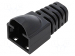 Strain relief | 6.3mm | black | straight | plastic