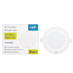 LED spotlight PNI D-Light CL2503 3W, recessed, round 9 cm, 6400K, 230V power supply, 330 lm, cold white