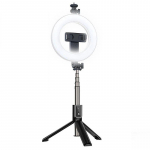 Selfie stick iLike X2 LED 16cm Rechargeable Selfie Lamp with BT Remote & Handle + Floor Stand 20-90cm + Phone Holder