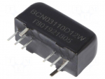 Converter: DC/DC | 3W | Uin: 43&divide;160V | Uout: 12VDC | Uout2: -12VDC | SIP8