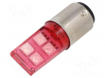 LED lamp | red | BA15D | 230VAC