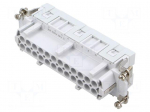 Connector: HDC | contact insert | female | JSE | PIN: 24 | 16A | 600V