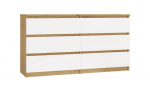 M6 MALWA CHEST OF DRAWERS 140 CM 6 DRAWERS OAK ARTISAN/WHITE