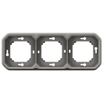 PLEXO 3 GANG HORIZONTAL AND VERTICAL FLUSH MOUNTING SUPPORT FRAME - GREY