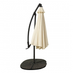Extralink Black Forest Garden Umbrella with Side Panels, Large 3m Beige Cantilever Cantilever patio umbrella Hexagon Beige, Black