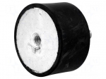 Vibration damper | M12 | &Oslash;: 75mm | rubber | L: 40mm | Thread len: 37mm