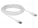 Cable | USB 2.0 | USB A socket,USB A plug double sided | 3m | white