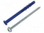Plastic anchor | with screw | 10x140 | zinc-plated steel | FF1 | 10mm