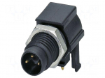 Connector: M8 | male | PIN: 3 | 4A | 48V | IP67 | angled | unshielded | socket