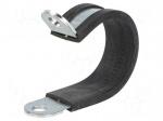 Fixing clamp | &Oslash;Bundle : 38mm | W: 20mm | steel | &Oslash;mount.hole: 8.4mm