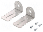 Bracket | silver | Pcs: 2 | Mount.holes raster: 17mm | Dim: 27x52x25mm