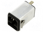 Connector: AC supply | socket | male | 4A | 250VAC | C14 (E) | KFA | 5x20mm